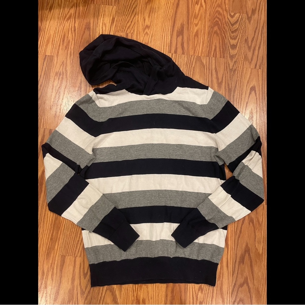 Express Navy and Gray Stripe Shirt